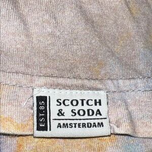 Scotch & Soda artistic watercolor orange blue tie dye short sleeve tee medium